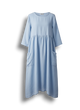 Iseult - Loose Fit Cotton Linen Women's Dress with Asymmetric Hem and Pockets