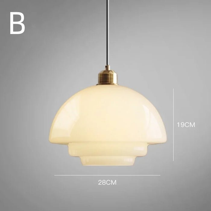 Sunlora - Nives Glass Pendant Lamp Cream White Adjustable Hanging