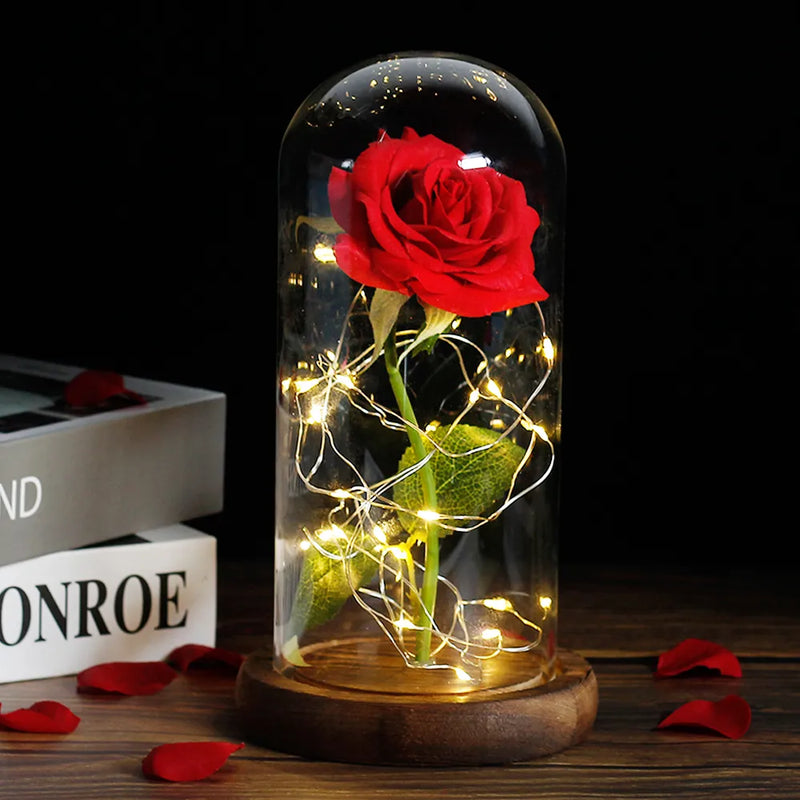 Floréra – Eternal Rose in Glass Dome with LED Light