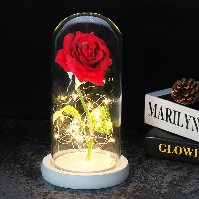 Floréra – Eternal Rose in Glass Dome with LED Light
