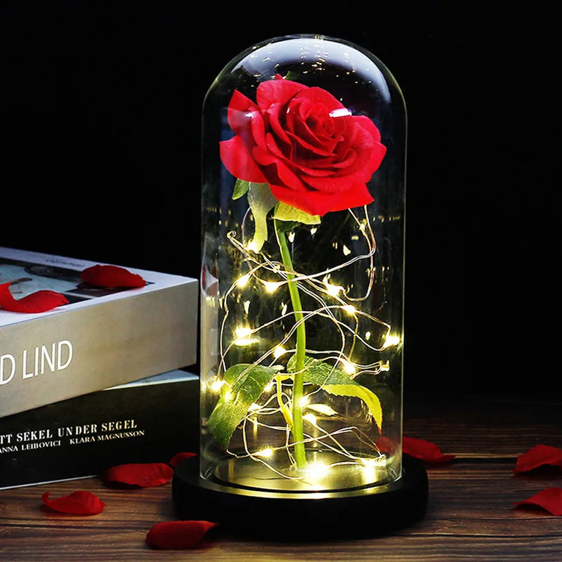 Floréra – Eternal Rose in Glass Dome with LED Light