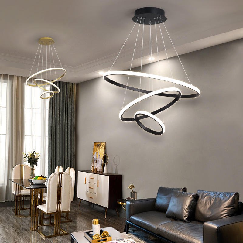 Decoria - ArishaLight Modern Triple Ring Led Chandelier Dining Room