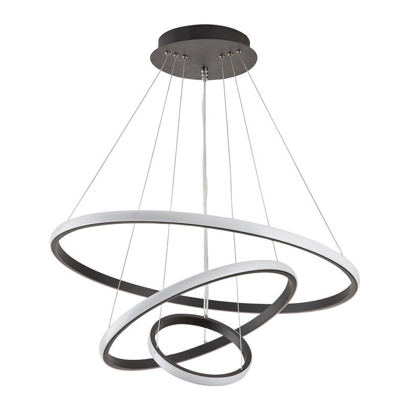 Decoria - ArishaLight Modern Triple Ring Led Chandelier Dining Room