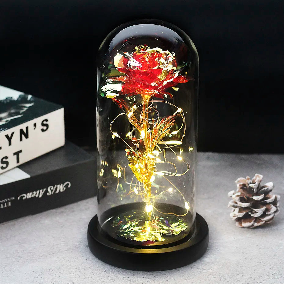 Floréra – Eternal Rose in Glass Dome with LED Light