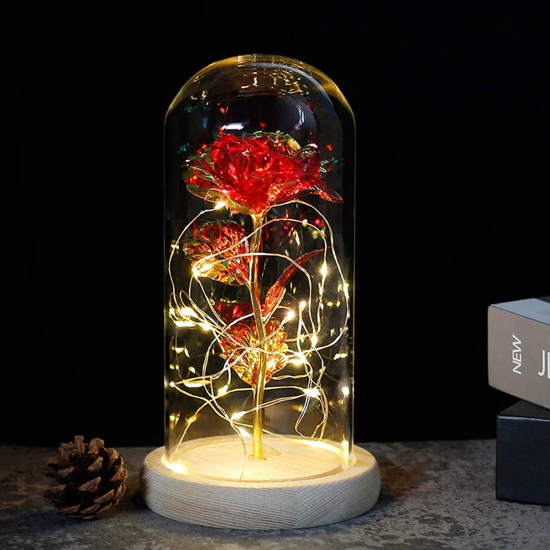 Floréra – Eternal Rose in Glass Dome with LED Light