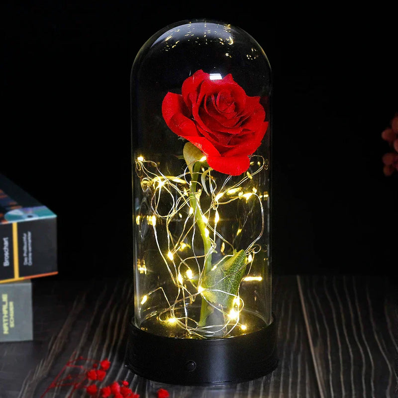 Floréra – Eternal Rose in Glass Dome with LED Light