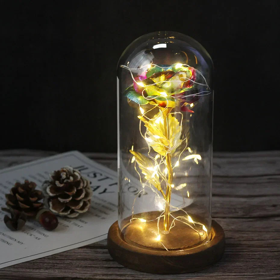 Floréra – Eternal Rose in Glass Dome with LED Light