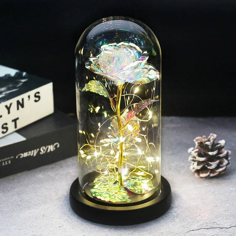 Floréra – Eternal Rose in Glass Dome with LED Light