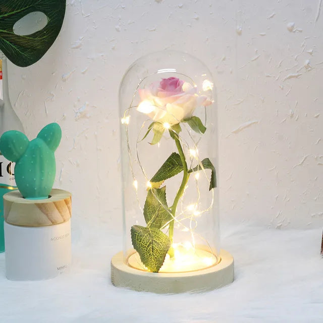 Floréra – Eternal Rose in Glass Dome with LED Light
