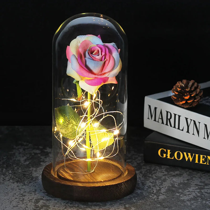Floréra – Eternal Rose in Glass Dome with LED Light