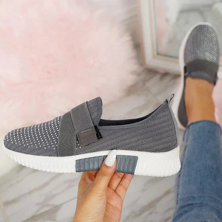 Anne - Stylish Women's Slip-On Sneakers with Velcro Closure
