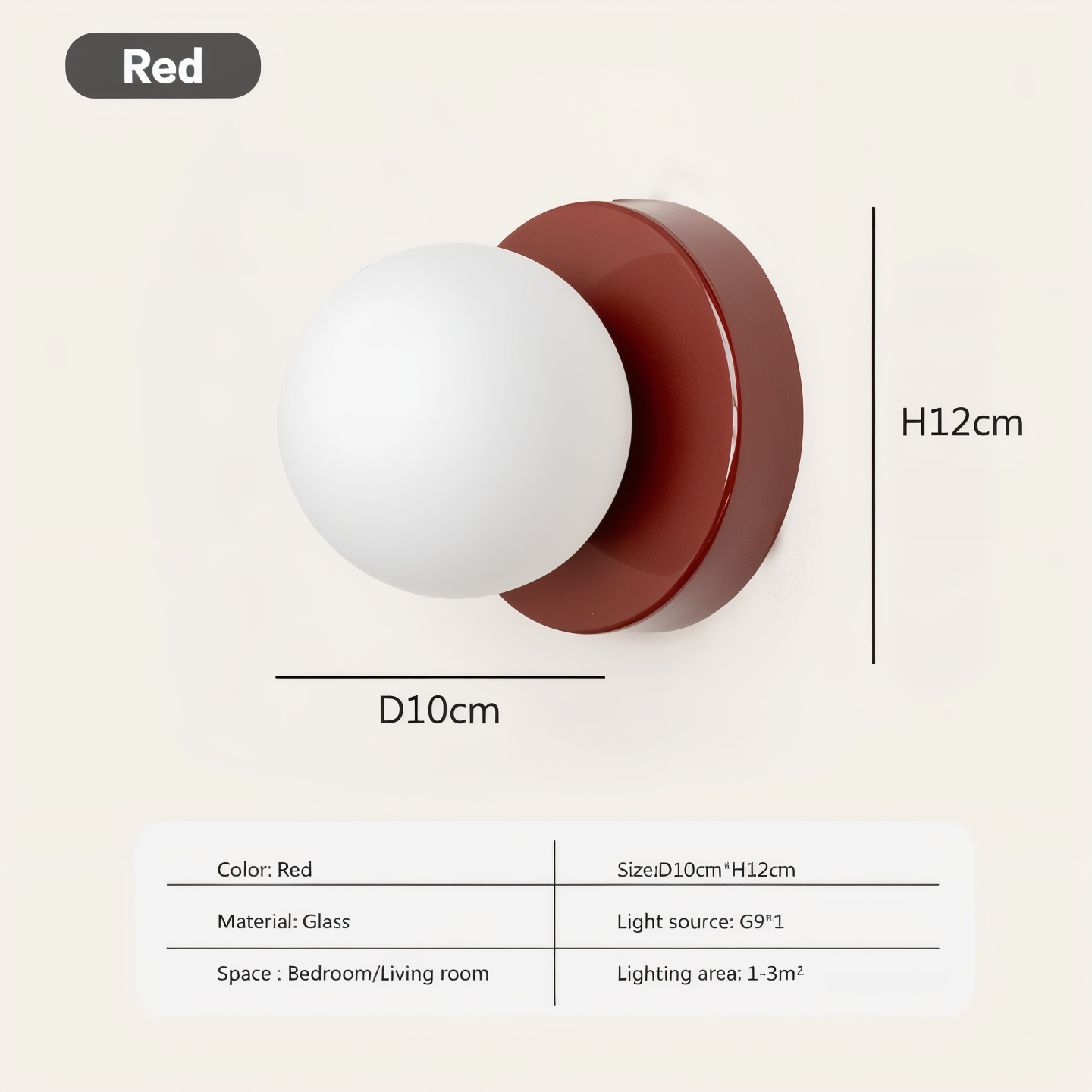 Soluxe - PearlPop White Glass Orb Wall Mounted Light LED Indoor