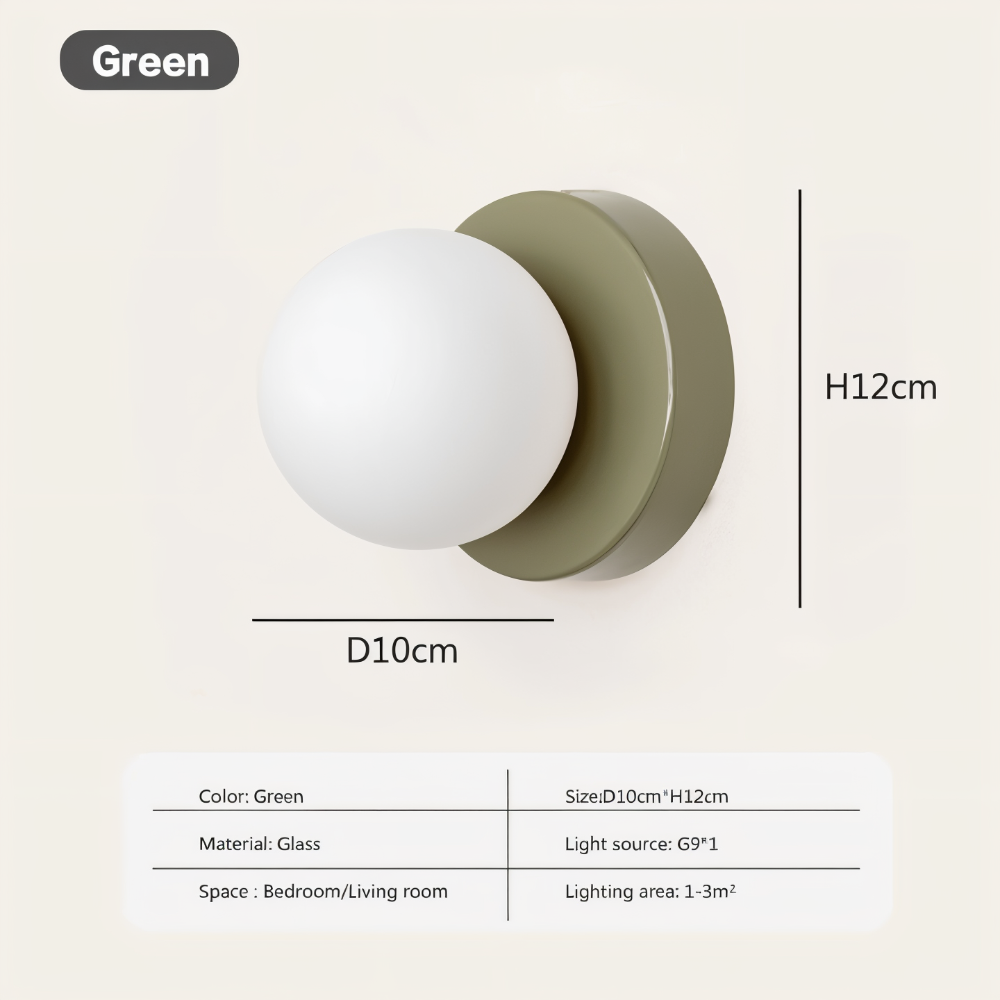 Soluxe - PearlPop White Glass Orb Wall Mounted Light LED Indoor