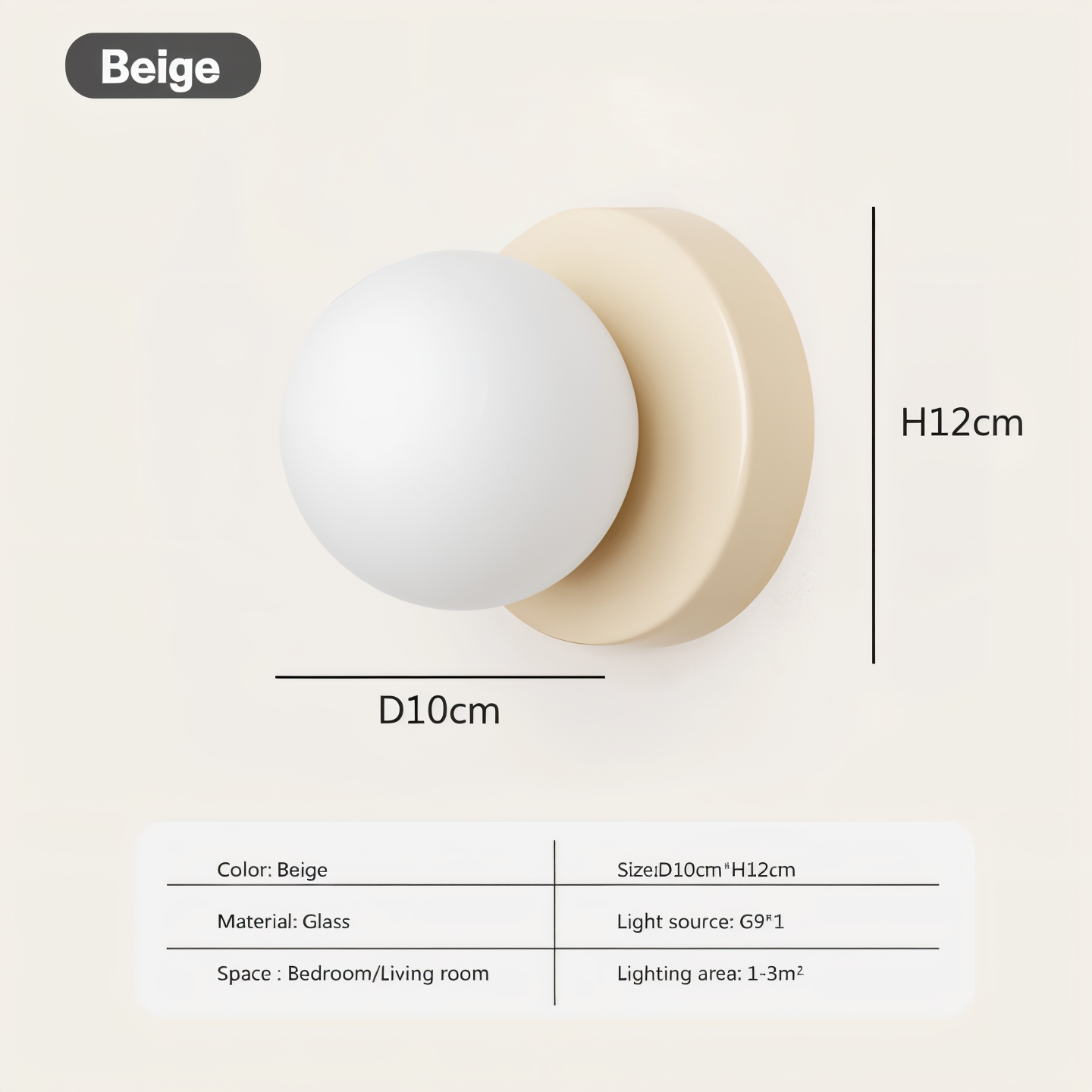Soluxe - PearlPop White Glass Orb Wall Mounted Light LED Indoor