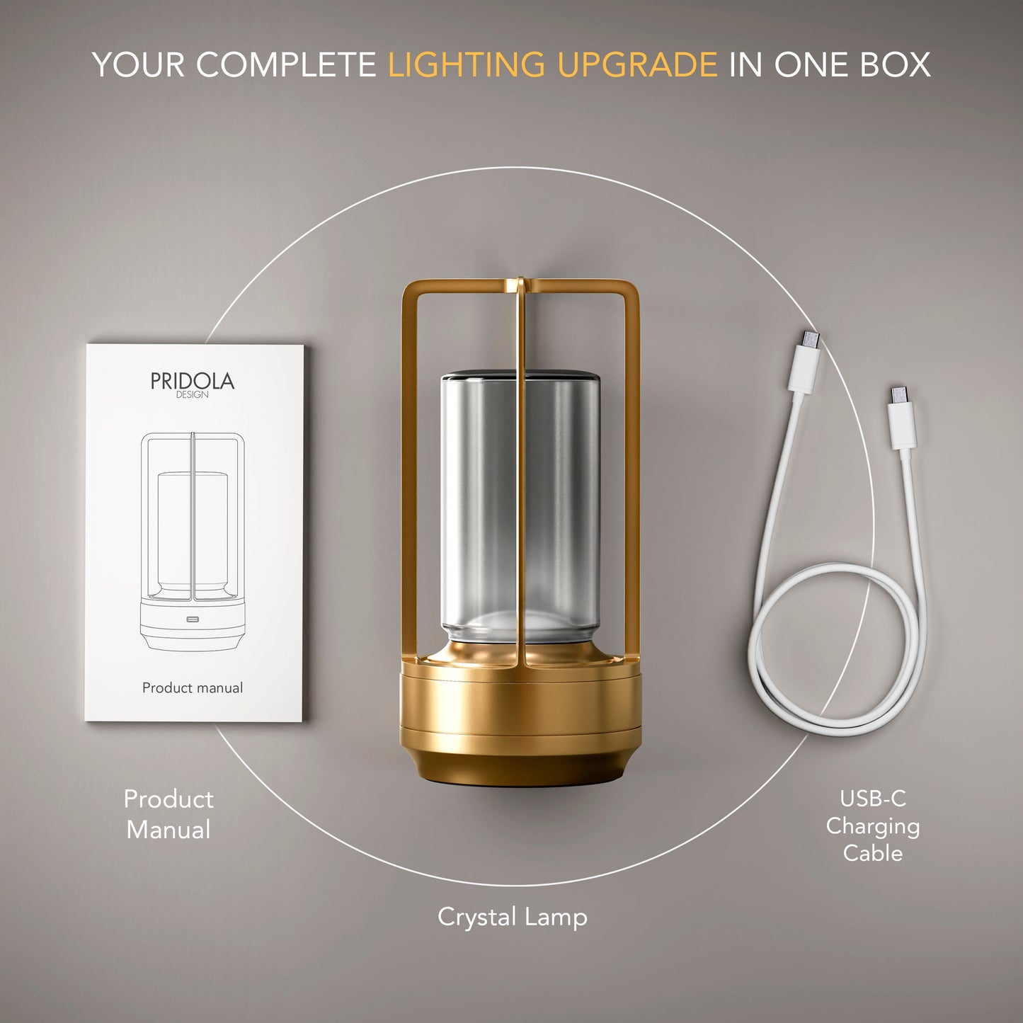 Betsy - Modern crystal table lamp with wireless rechargeable design
