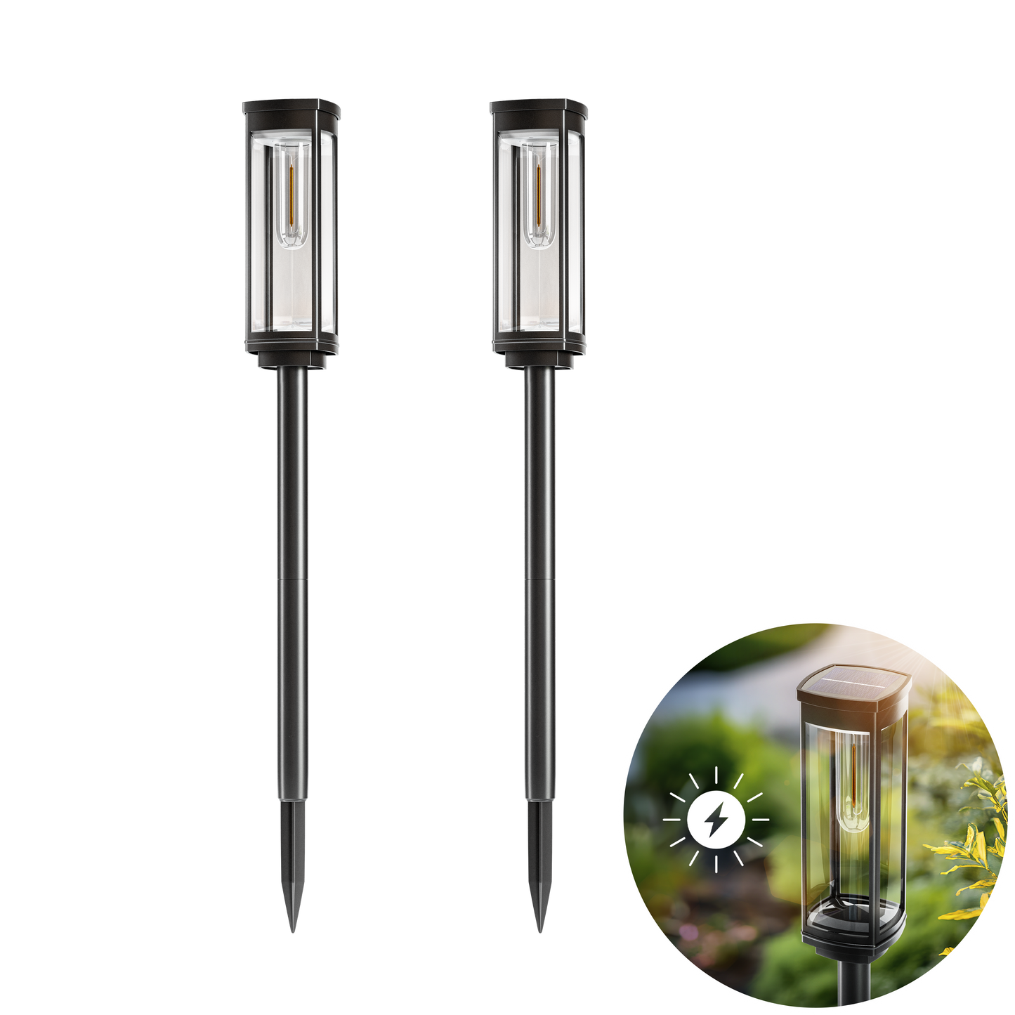Brynn - Solar powered outdoor pathway lights with sleek modern design