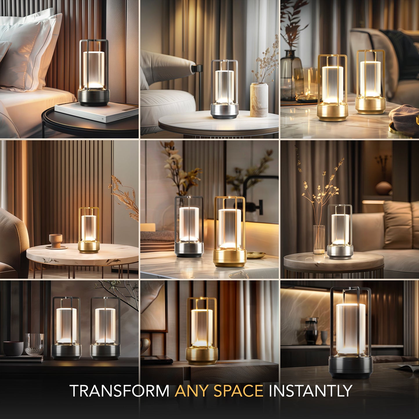 Betsy - Modern crystal table lamp with wireless rechargeable design