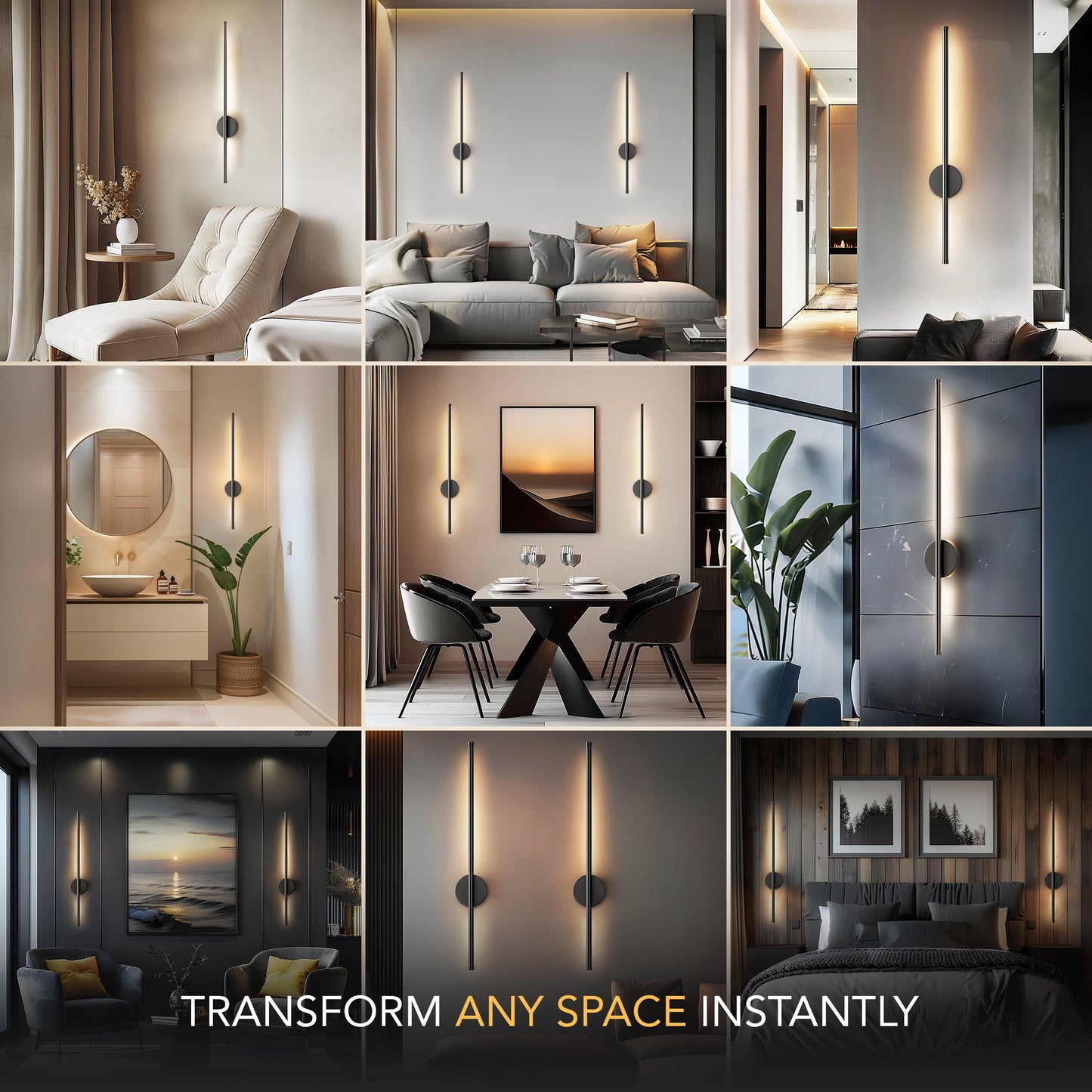 Bernadette - Wireless modern wall lights set with sleek rechargeable design