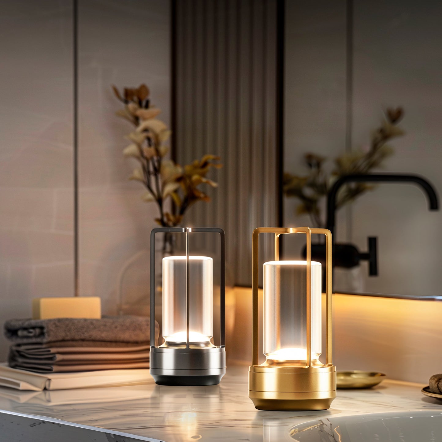 Betsy - Modern crystal table lamp with wireless rechargeable design