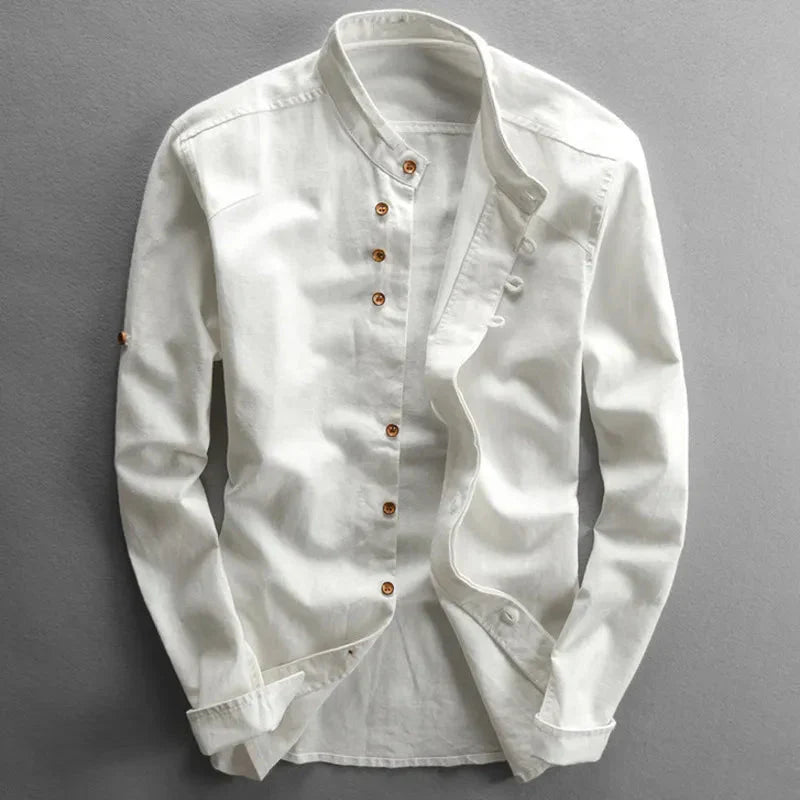Lee - Elegant Japanese Shirt for Men in Premium Linen Blend