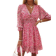 Edith - Floral Puff Sleeve Dress for Effortless Summer Style