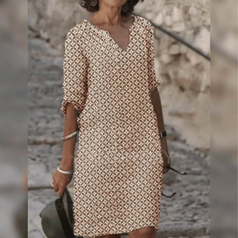Kalista - Elegant Women's Dress in Trendy Patterns for Warm Seasons