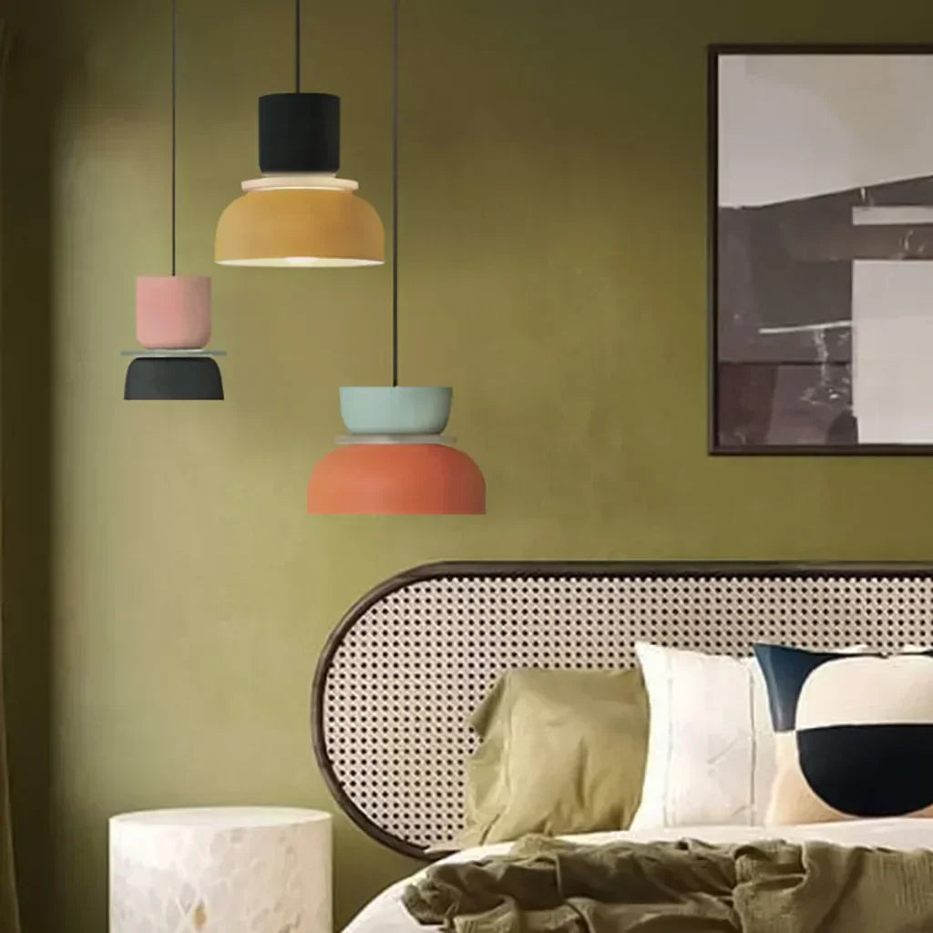 Roseva - Rina Colorful Scandinavian Pendant Light With Metal Finish