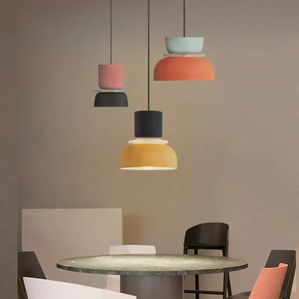 Roseva - Rina Colorful Scandinavian Pendant Light With Metal Finish