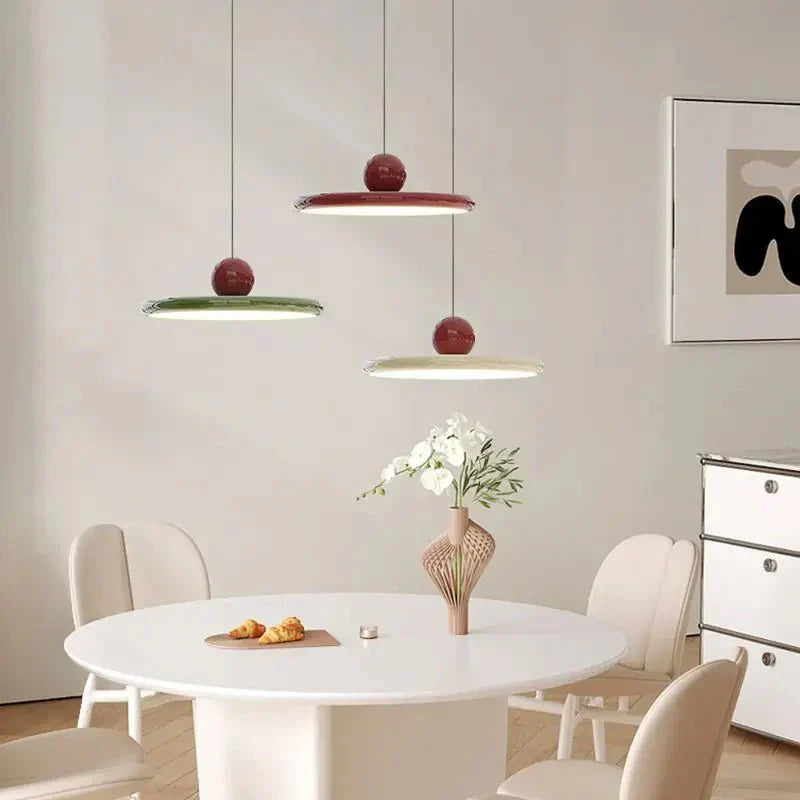 Shoreva - Noé Crème LED Pendant Light With Flying Disk Design