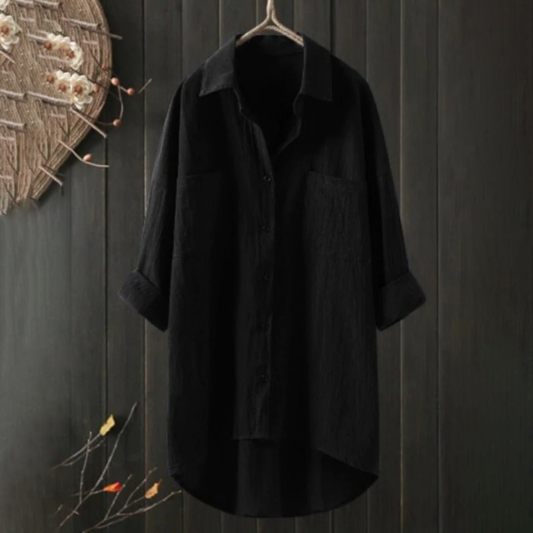 Liora - Stylish Women's Button-Down Shirt in High-Quality Linen