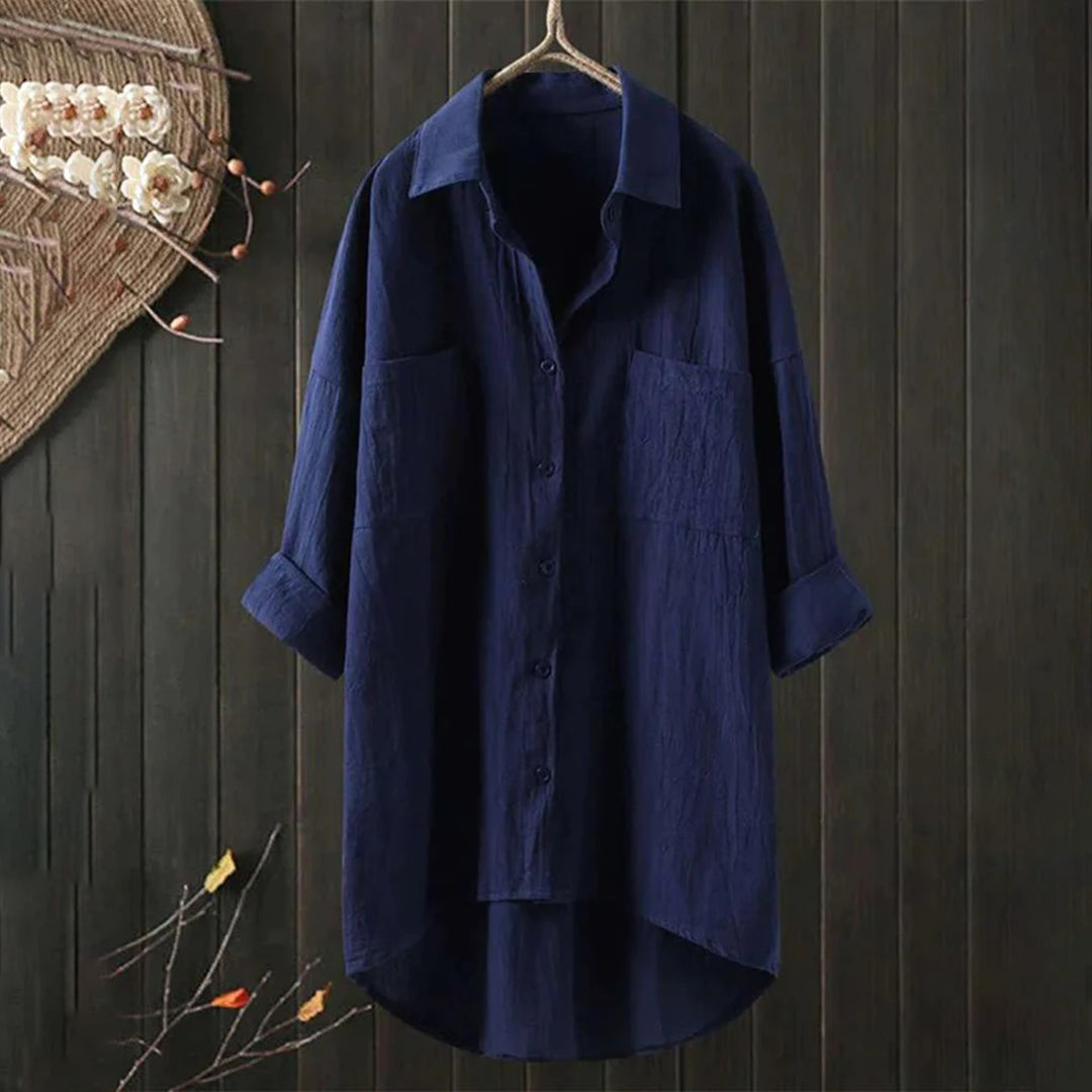 Liora - Stylish Women's Button-Down Shirt in High-Quality Linen