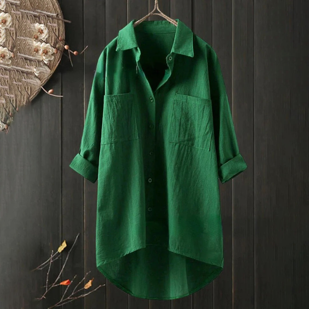 Liora - Stylish Women's Button-Down Shirt in High-Quality Linen