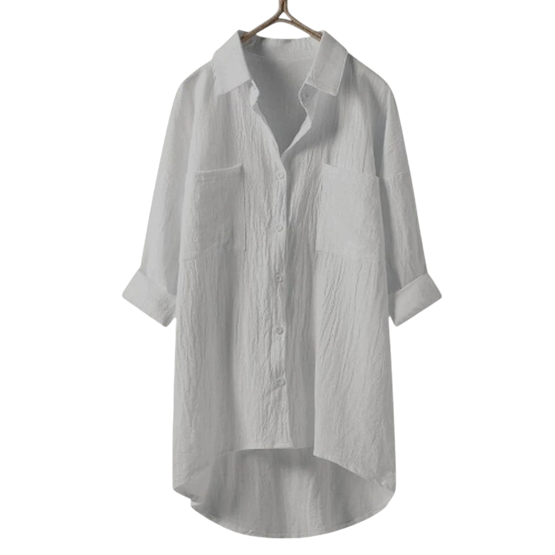 Liora - Stylish Women's Button-Down Shirt in High-Quality Linen