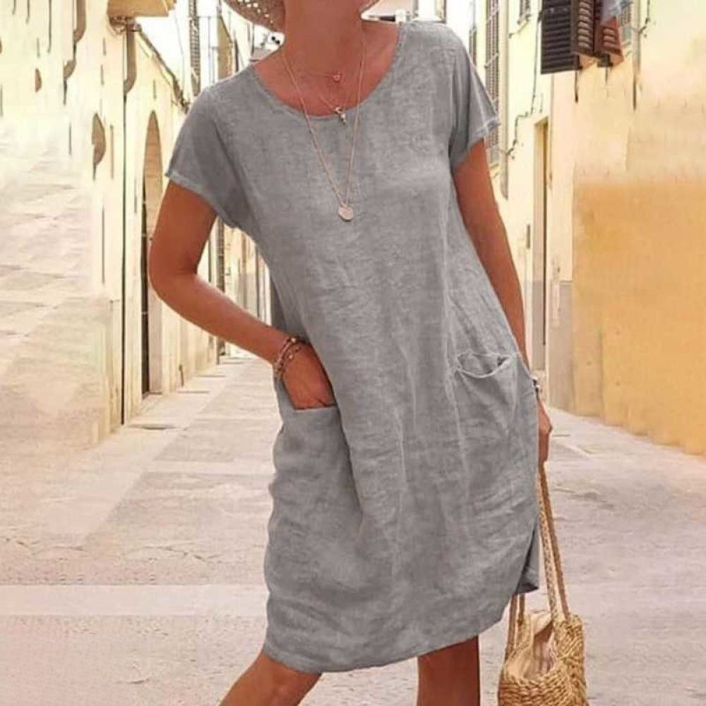 Daphne - Elegant Women's Linen Dress for Warm Weather