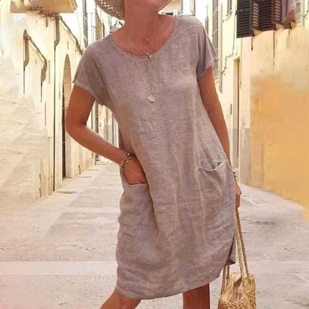 Daphne - Elegant Women's Linen Dress for Warm Weather