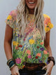 Wilma - Stylish Women's Shirt with Hand-Painted Floral Pattern