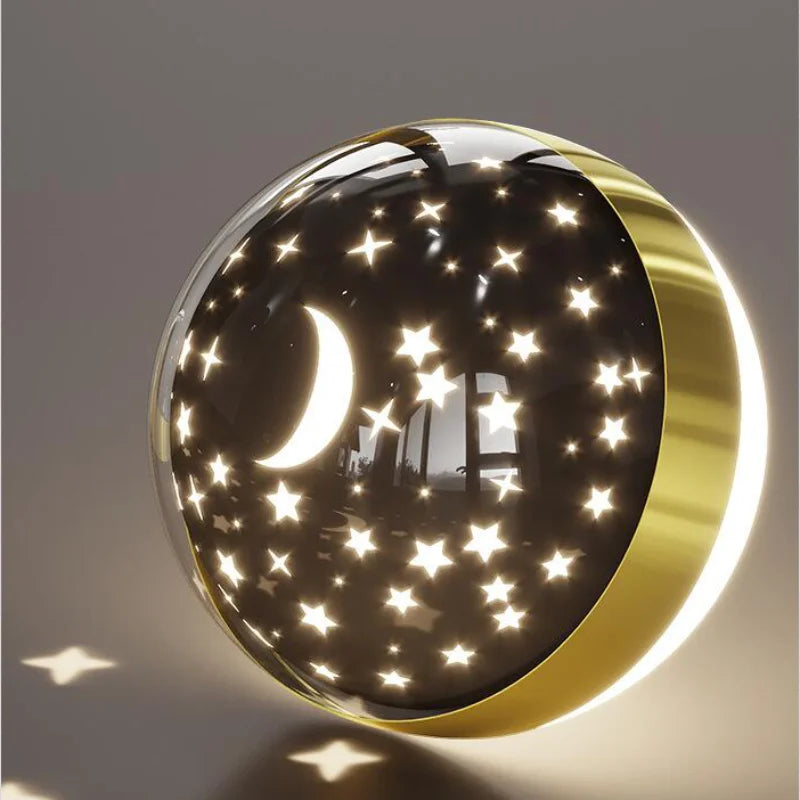 Allegra - Stylish Kids Wall Light with Space Theme and Star Projections
