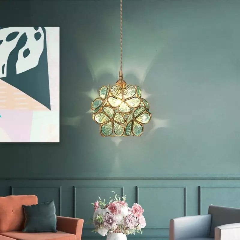 Claylia - Modern Flower Pendant Lamp Acrylic White Lotus Style Globe