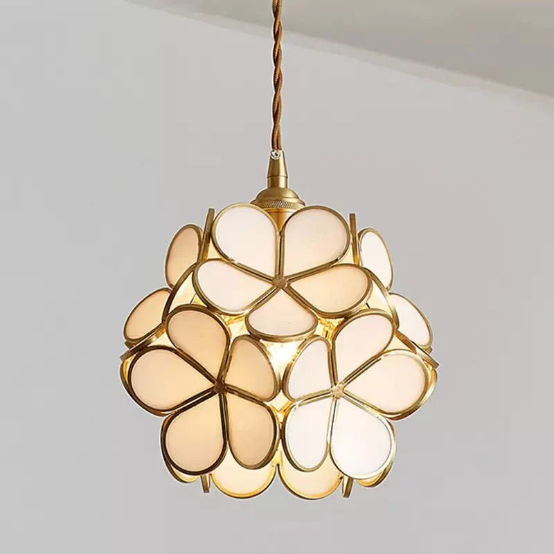 Claylia - Modern Flower Pendant Lamp Acrylic White Lotus Style Globe