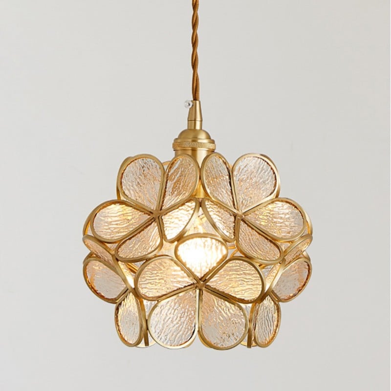 Claylia - Modern Flower Pendant Lamp Acrylic White Lotus Style Globe