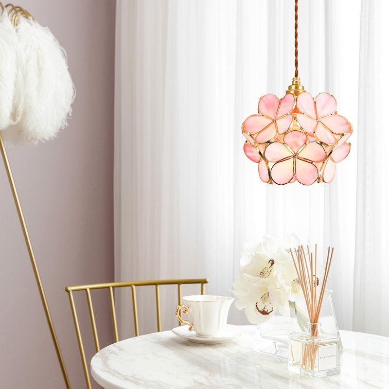 Claylia - Modern Flower Pendant Lamp Acrylic White Lotus Style Globe