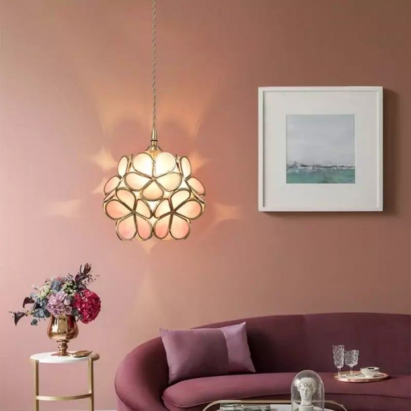 Claylia - Modern Flower Pendant Lamp Acrylic White Lotus Style Globe
