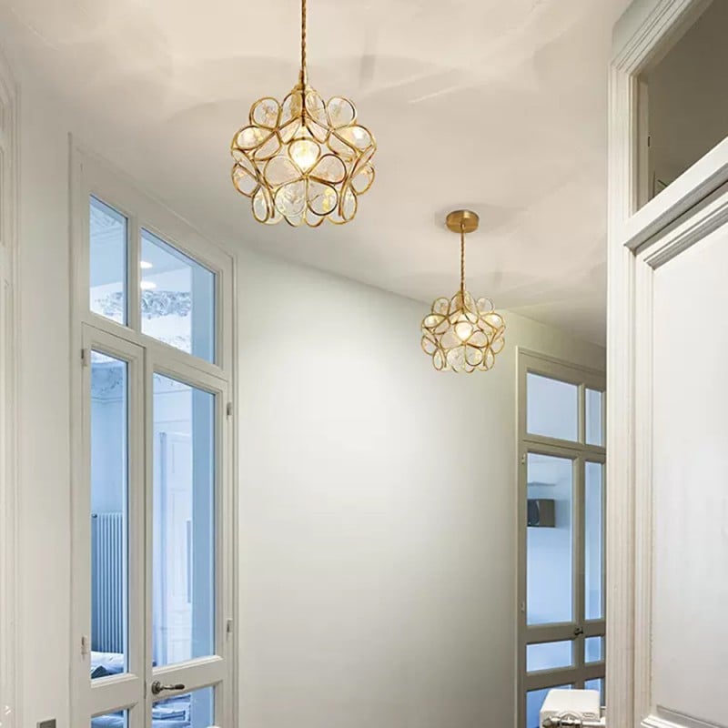 Claylia - Modern Flower Pendant Lamp Acrylic White Lotus Style Globe