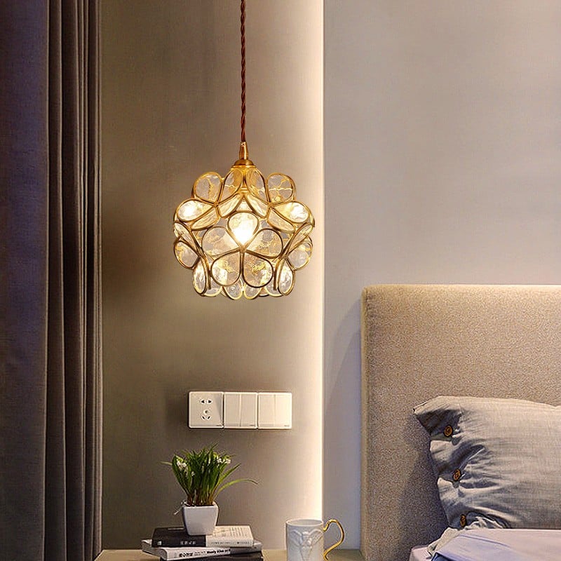 Claylia - Modern Flower Pendant Lamp Acrylic White Lotus Style Globe
