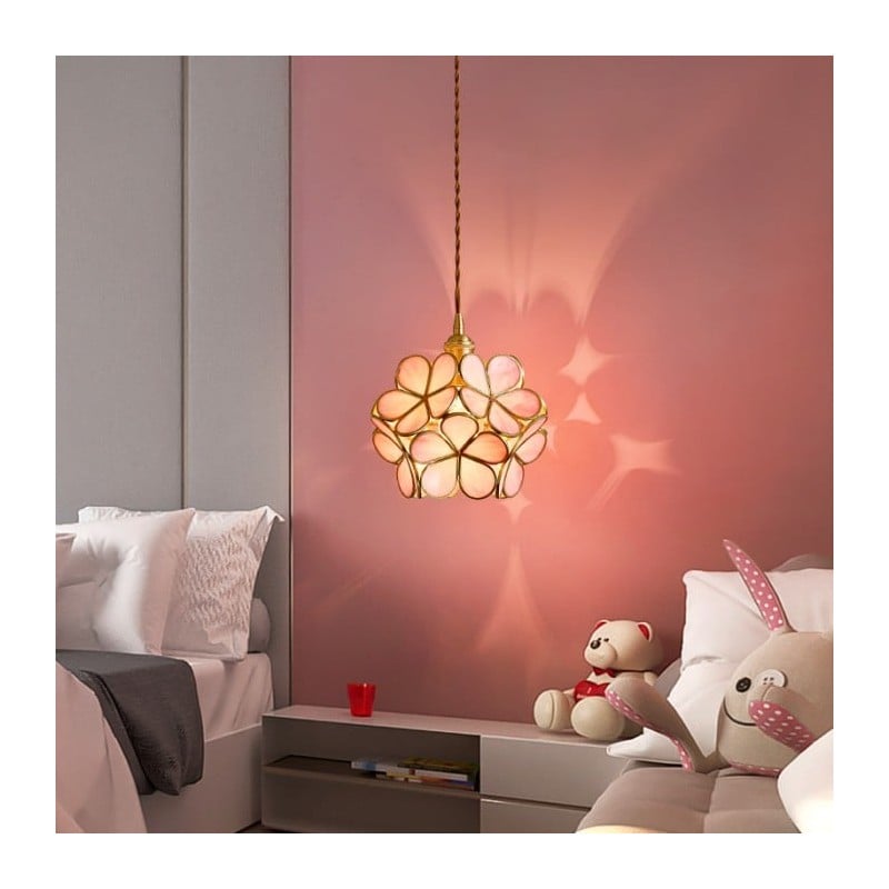 Claylia - Modern Flower Pendant Lamp Acrylic White Lotus Style Globe
