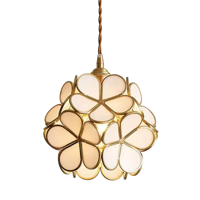 Claylia - Modern Flower Pendant Lamp Acrylic White Lotus Style Globe