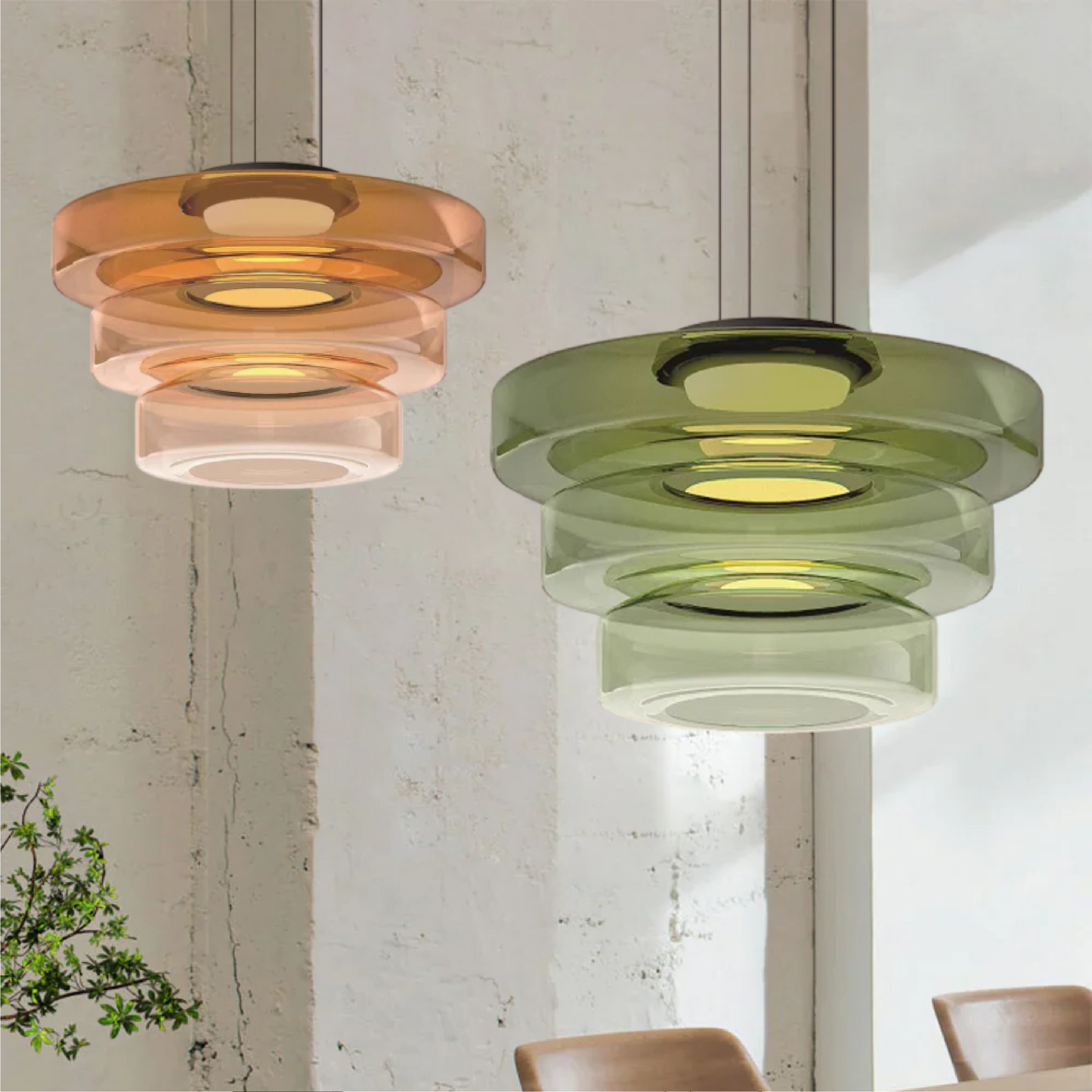 AuraLuxe - Bauhaus Style Glass Pendant Lighting for Modern Interiors