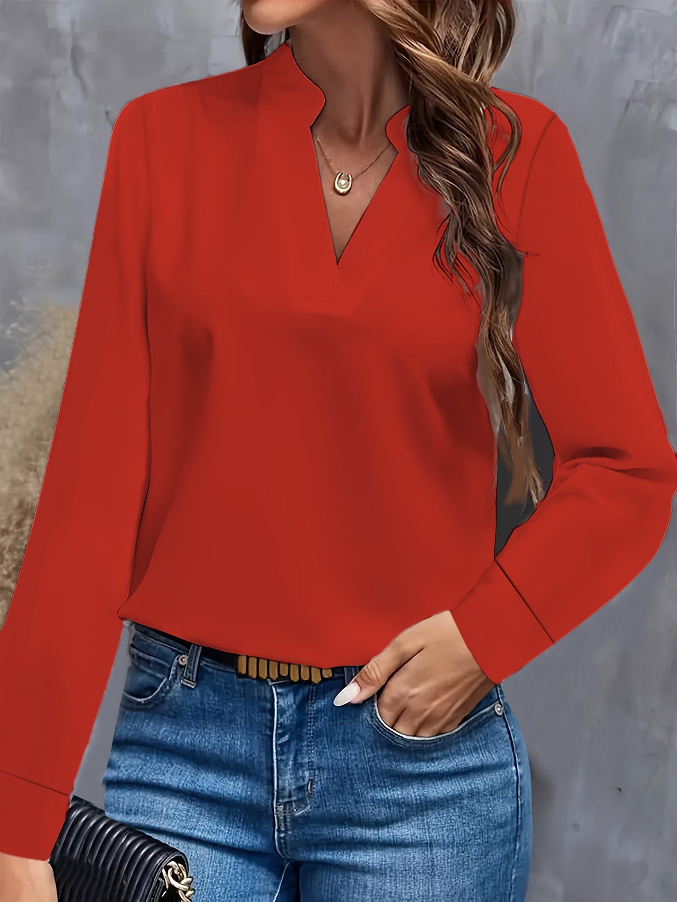 Maisie - Stylish V-neck Blouse for Effortless Casual Wear