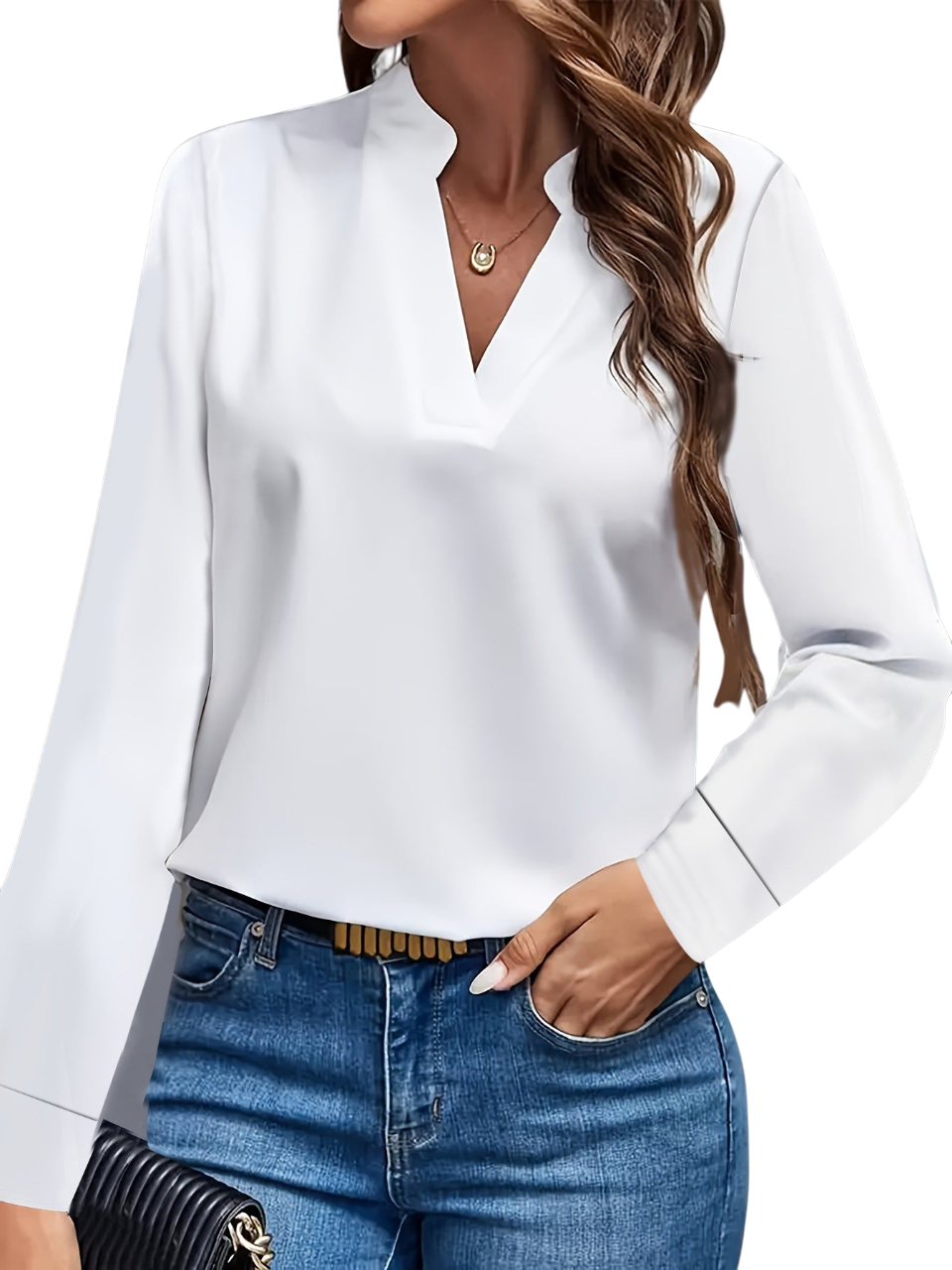 Maisie - Stylish V-neck Blouse for Effortless Casual Wear