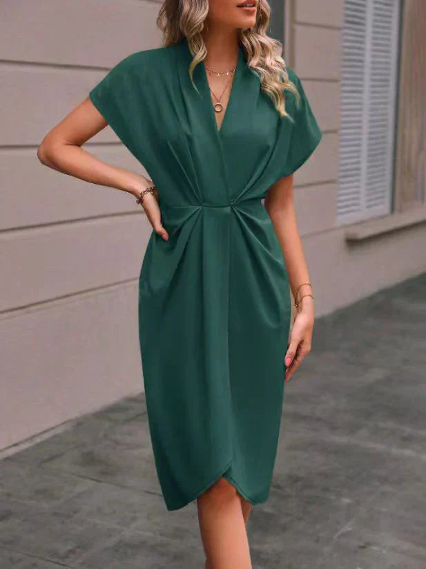 Serena - Elegant Midi Wrap Dress for Sophisticated Style